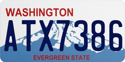 WA license plate ATX7386
