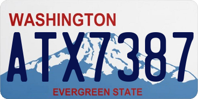 WA license plate ATX7387