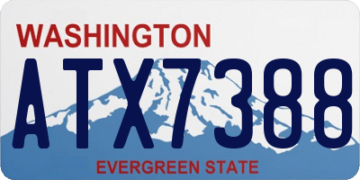 WA license plate ATX7388