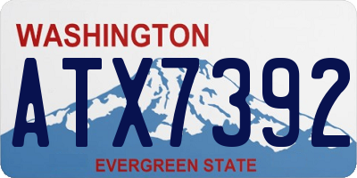 WA license plate ATX7392