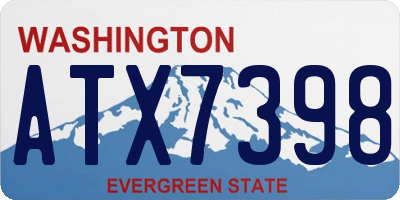 WA license plate ATX7398