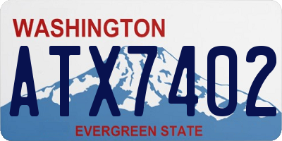 WA license plate ATX7402