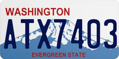 WA license plate ATX7403