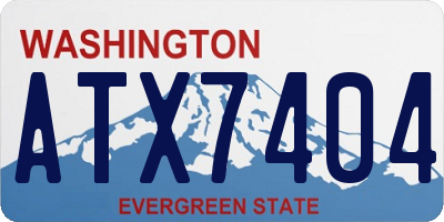 WA license plate ATX7404