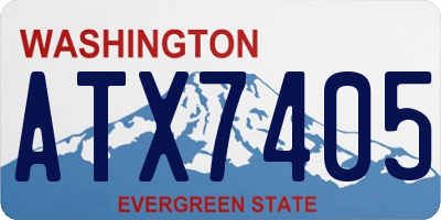 WA license plate ATX7405