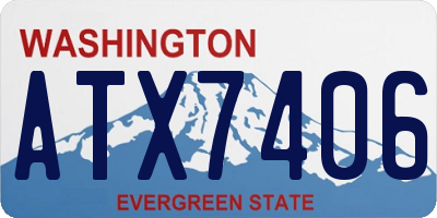 WA license plate ATX7406