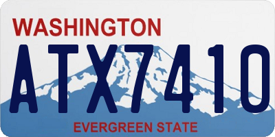 WA license plate ATX7410
