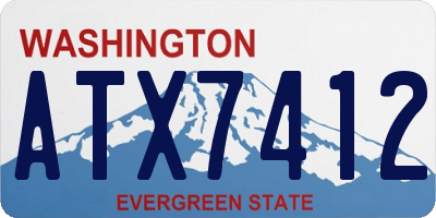 WA license plate ATX7412