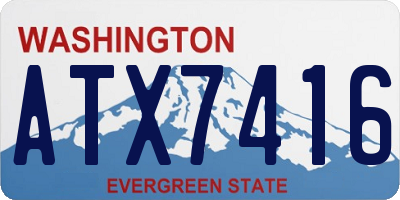 WA license plate ATX7416