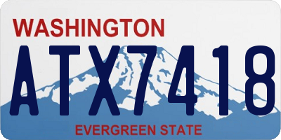 WA license plate ATX7418