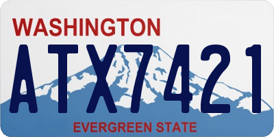 WA license plate ATX7421