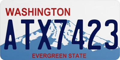 WA license plate ATX7423