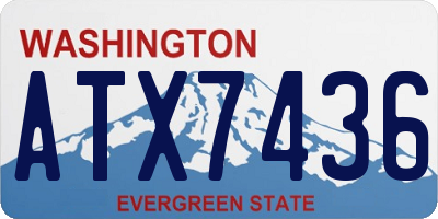 WA license plate ATX7436