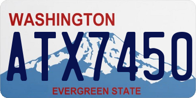 WA license plate ATX7450