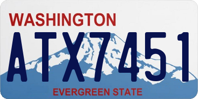 WA license plate ATX7451