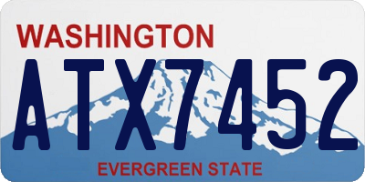 WA license plate ATX7452