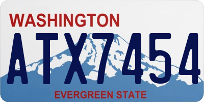 WA license plate ATX7454