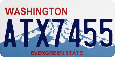 WA license plate ATX7455
