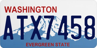 WA license plate ATX7458