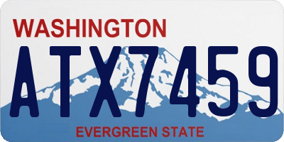 WA license plate ATX7459