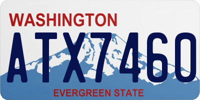 WA license plate ATX7460