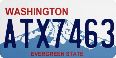 WA license plate ATX7463