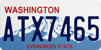WA license plate ATX7465