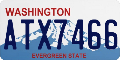 WA license plate ATX7466