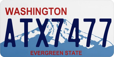 WA license plate ATX7477