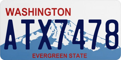 WA license plate ATX7478