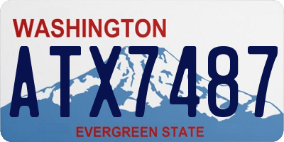 WA license plate ATX7487