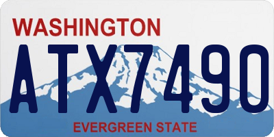 WA license plate ATX7490