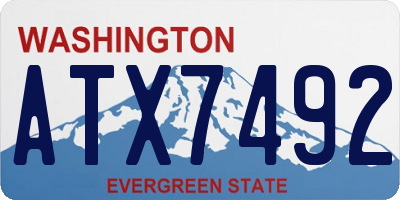 WA license plate ATX7492