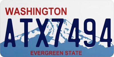 WA license plate ATX7494