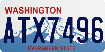WA license plate ATX7496
