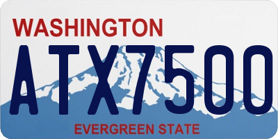 WA license plate ATX7500