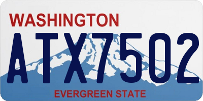WA license plate ATX7502