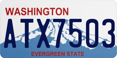 WA license plate ATX7503