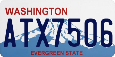 WA license plate ATX7506