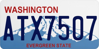 WA license plate ATX7507