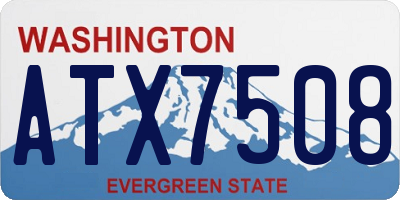 WA license plate ATX7508