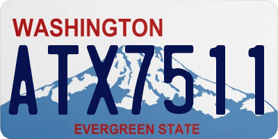 WA license plate ATX7511