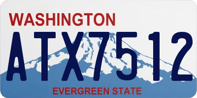 WA license plate ATX7512