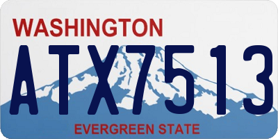 WA license plate ATX7513