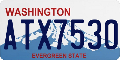 WA license plate ATX7530