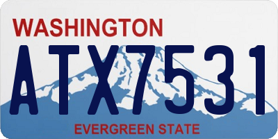 WA license plate ATX7531