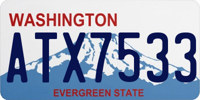 WA license plate ATX7533