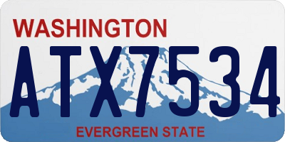 WA license plate ATX7534