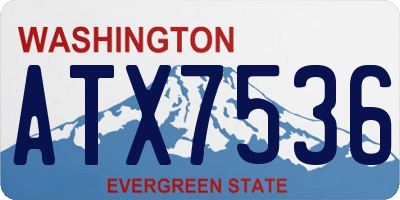 WA license plate ATX7536