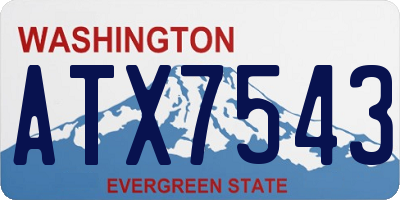 WA license plate ATX7543